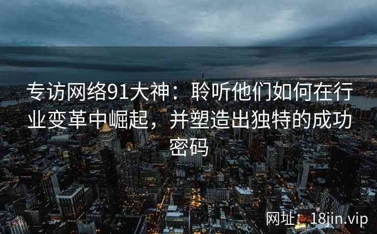 专访网络91大神：聆听他们如何在行业变革中崛起，并塑造出独特的成功密码