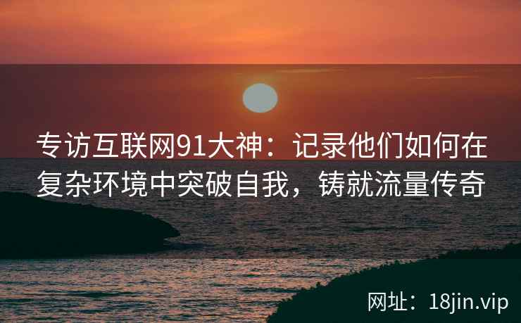 专访互联网91大神：记录他们如何在复杂环境中突破自我，铸就流量传奇