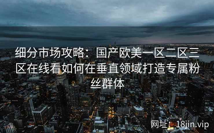 细分市场攻略：国产欧美一区二区三区在线看如何在垂直领域打造专属粉丝群体